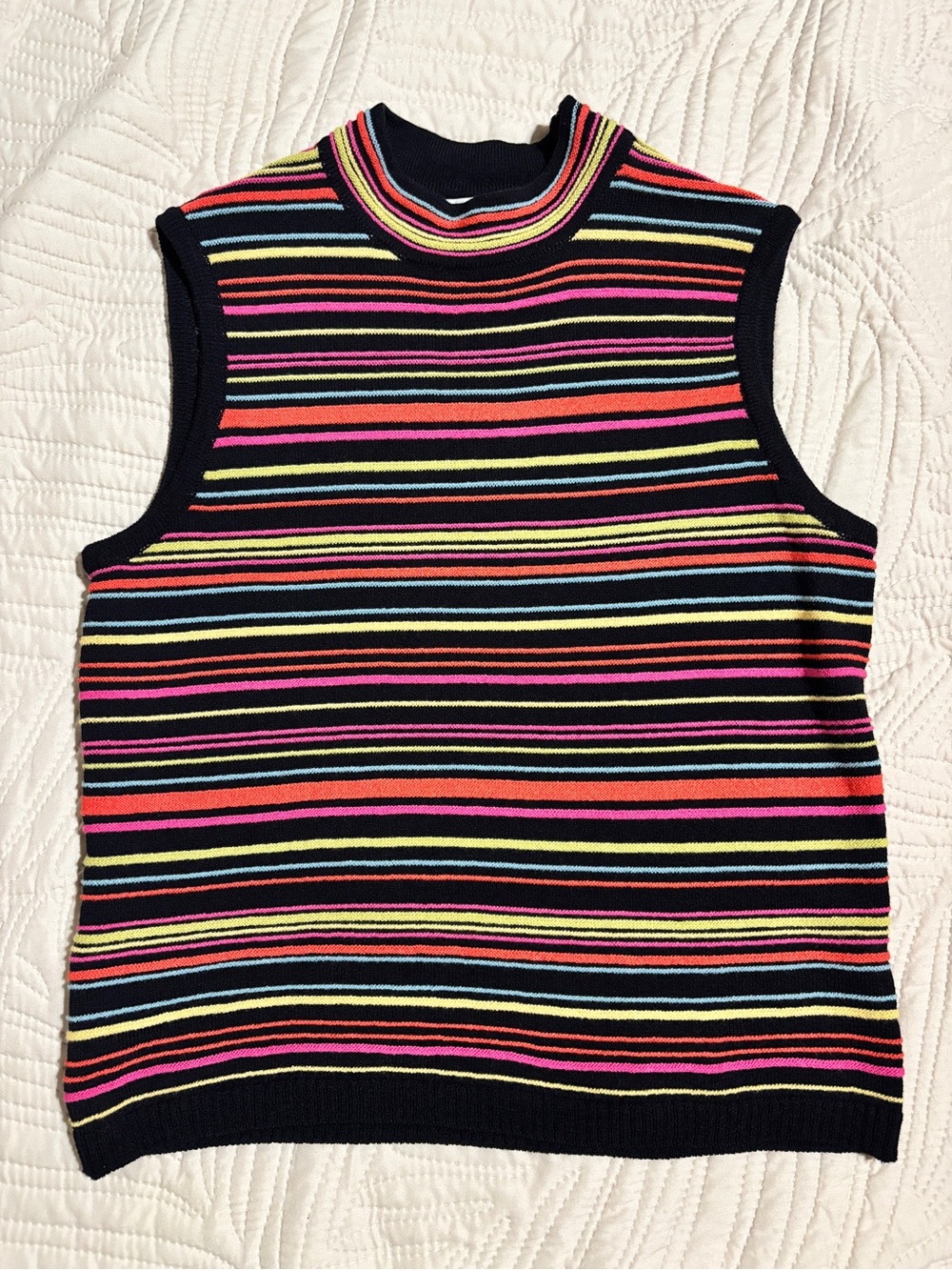 St John Sport By Marie Gray Santana Knit Shell Sweater Tank Striped Size Small